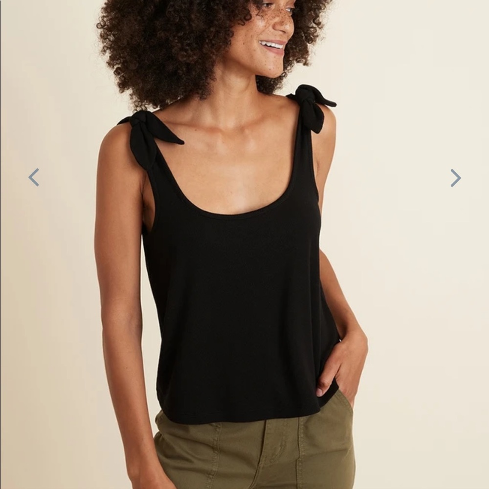 Marine Layer Black Tie-Shoulder Tank Top